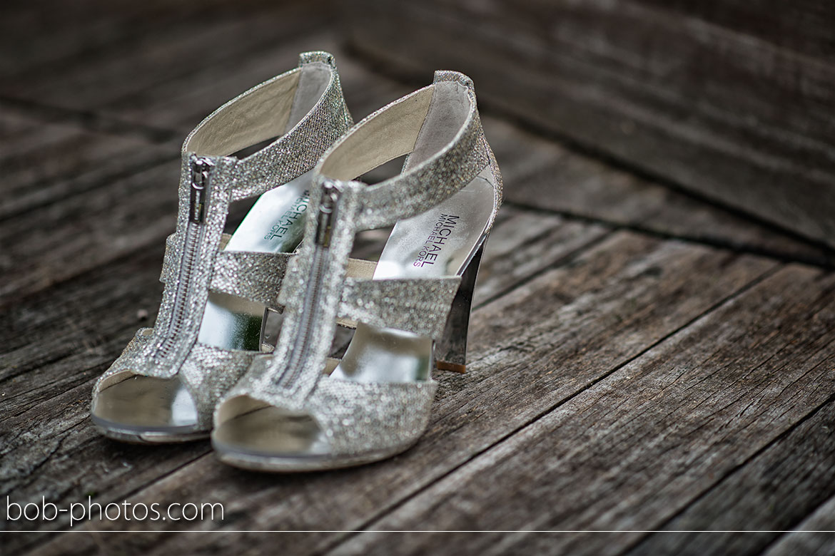 Michael Kors - Berkley T-Strap in Silver Glitter Bruidsfotografie