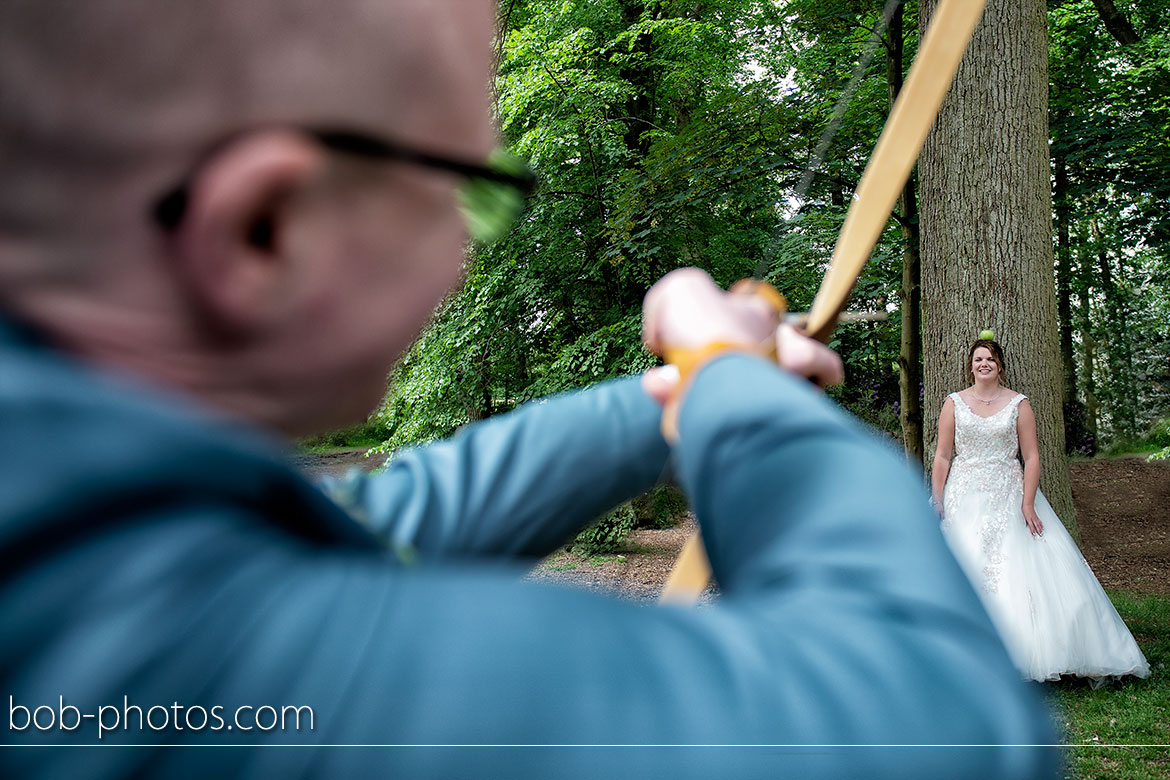 Handboogschieten Bruidsfotografie Schijf